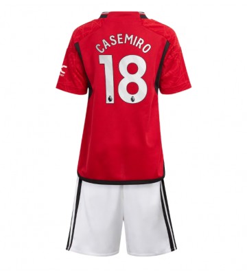 Maillot de foot Manchester United Casemiro #18 Domicile enfant 2023-24 Manches Courte (+ pantalon court)